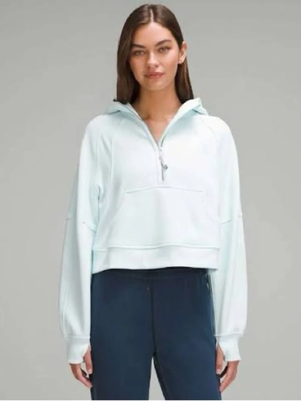 Lululemon Scuba Oversized Half Zip Hoodie Light Blue M/L